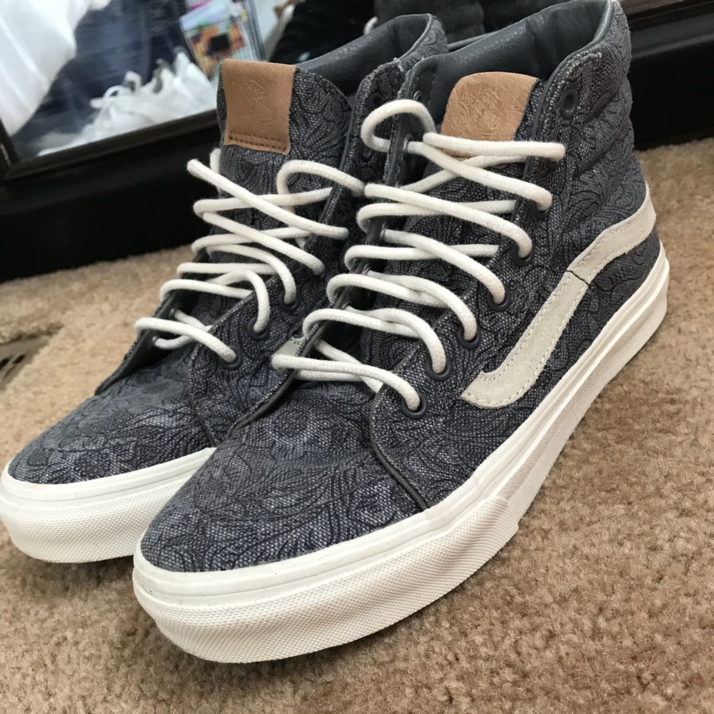 Vans Gray and White High-Top Sneakers